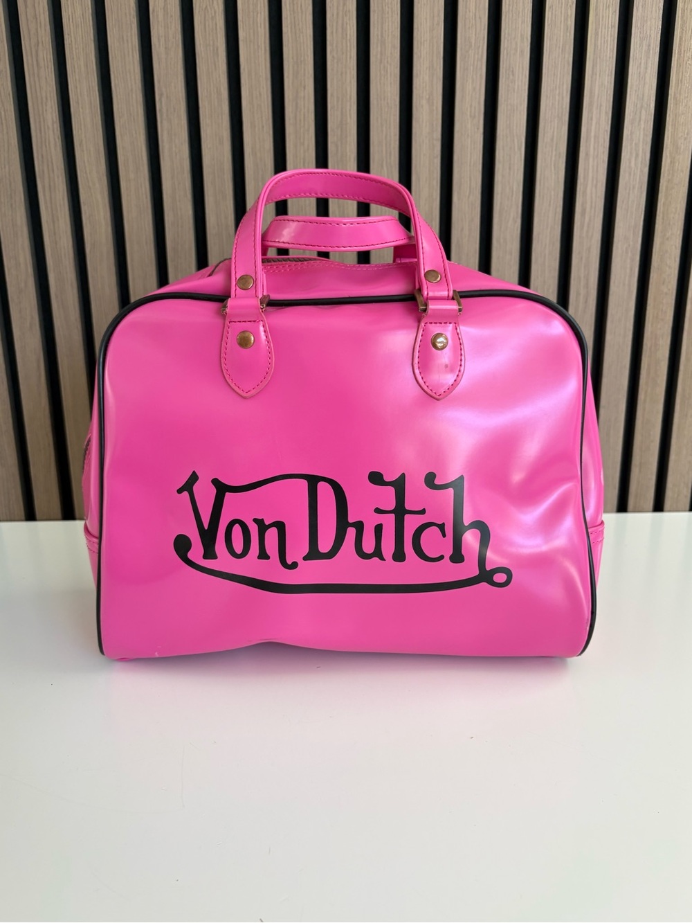 Y2K VON DUTCH Pink Dome Satchel Bag
